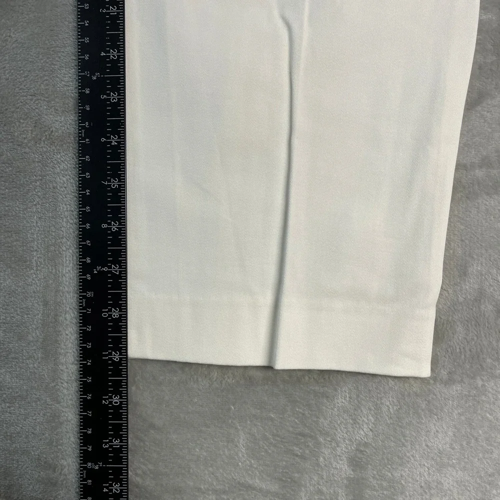 NWT Talbots Heritage White Straight Leg Trousers Pants Womens 18 (39x29) Cotton